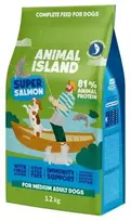 Šunų Maistas - ANIMAL ISLAND Suaugusiųjų Vidutinio Dydžio Lašišos Be Grūdų 12kg