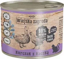 Kačių Maistas - Wiejska Zagroda Vištiena su Antiena Drėgnas Maistas 200g Be Grūdų