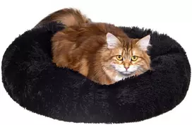 Šuns guolis Springos PA0161, 40 cm, pliušinis, juodas