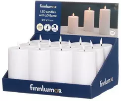 Finnlumor dekoratyvinė 3D stalo žvakė su ištirpinto vaško efektu, 7x12 cm