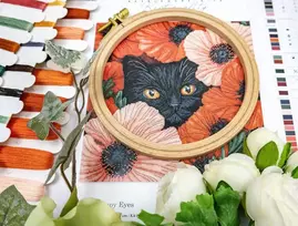 Letistitch Siuvinėjimo kryželiu rinkinys „Aguonos akys“ 24x24 cm SLETIL9949