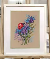 Oven Siuvinėjimo kryželiu rinkinys „Boružėlė“, 14×20 cm – pradedantiesiems