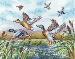 Andriana Kryželiu siuvinėjimo rinkinys „Skrendantys ančiukai“, 25,5×19,5 cm
