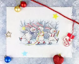 MP Studia Kryželiu siuvinėjimo rinkinys „Šventinis ratelis“, 13×20 cm