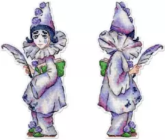 MP Studia Kryželiu siuvinėjimo rinkinys „Pierrot“ – 17×8 cm, žavingas mini dizainas