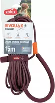 Zolux BIVOUAK apvalus silikoninis šuns pavadėlis, raudonas, 15 m
