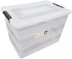 Plastikinė dėžė su dangčiu 65 L (59×39×41 cm)