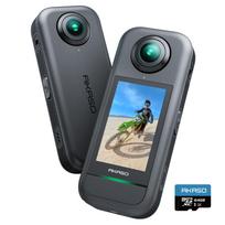 AKASO 360 Action Camera with 64GB SD Card 72MP New 48MP Level Super Smooth AI Invisible Selfie Stick Long Recording Time - 5.7K 360° Video, 360°