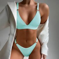 Fashion Women Color Bikini Split Swimsuit Casual Sexy Swimsuit Set M