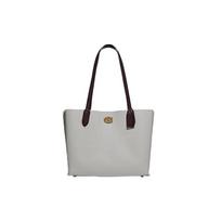 Coach Willow 28 Zipper Color Block Pebble Leather Tote Bag Women tote bags Gray Black C0692-B4TY5 Basic Set (Bag+Dust Bag)