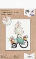 Panna Klart KLART kryželių siuvinėjimo rinkinys „Triušis ant dviračio“ – vaikams