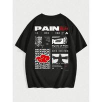 Anime Pain Naruto Vasariniai Marškinėliai Harajuku Vyrams ir Moterims Oversized Retro Streetwear Trumpomis Rankovėmis Sportiniai Laisvi Laisvalaikio Y2k Viršus S juoda