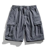 Men's Summer Loose Casual Shorts with Multiple Pockets, Straight Leg Workwear, and Cropped Pants 28