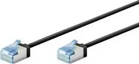 GOOBAY ULTRA-FLEX CAT6A VERKKOKAAPELI, 0.5M, U/FT, LSZH, SLIM, EXTRA-SHORT PLUGS, Juodas