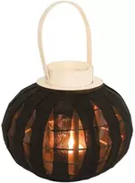 Home Styling Collection Žibintas žvakidė 22 cm Medinis Juodas
