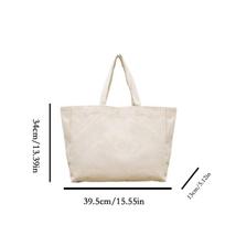 Women's Large ALO Letter Print Canvas Tote Bag - Customizable Logo, Versatile for Casual Commute and Single Shoulder Carry