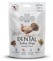Šunų Priedas - OLLO Džiovinti Dantų Turkijos Juostelės 80g Be Gliuteno