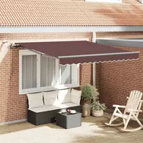 Automatinė ištraukiama markizė su LED, ruda, 300x250cm