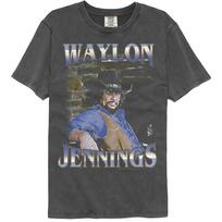 Waylon Jennings Outlaw kantri dainininkas rūkantis cigarą Faded Bricks vyriški marškinėliai M