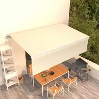 Automatiniu būdu ištraukiama markizė su uždanga, kreminė, 5x3m