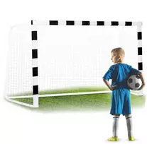 Futbolo vartai 3.00 x 2.00 x 1.20 metrų, su plieniniu rėmu, lengvai surenkami, futbolo vartai, lauko futbolo tinklas, vaikiški futbolo vartai