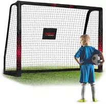Futbolo vartai 180x120x60 cm, su patvariu tinklu, lengvai surenkami, lauko futbolo vartai, vaikų futbolo tinklas