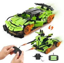 Konstruktorius vaikams: 2in1 robotas-automobilis valdomas pulteliu/programėle, edukacinis rinkinys, RC robotas, mašina