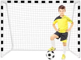 Futbolo treniruočių vartai 180 cm, su tinkleliu ir kuoliukais, metaliniai, vaikams, futbolo varteliai, treniruočių įranga