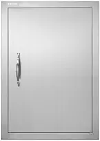 Lauko virtuvės BBQ durelės 457x610 mm, nerūdijančio plieno, vertikalios, su rankena, grilio, kepsninės
