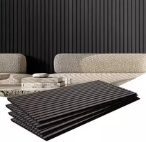 Medinės akustinės panelės 600 x 1200 mm sienų dekoravimui, juodo ąžuolo garso slopinimo panelės, dekoratyvinės garso panelės