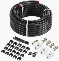 Oro kompresoriaus linijos rinkinys, 3/4 colio x 30.48 metrų, PU oro kompresoriaus linijos sistema, juoda oro kompresoriaus vamzdžių sistema