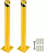 Plieninis apsauginis stulpelis 107 cm, 14 cm diametro, geltonas, parkavimui, eismo reguliavimui, patvarus, atitvaras, užtvaras