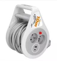 „Solight“ prailgintuvas ant būgno, USB-A+C, 2 lizdai, 10 m
