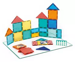 LUDI magnetinis konstruktorius „Ūkis“ 2D/3D su pagrindu, 27 vnt., 2–10 m.