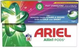 Skalbimo kapsulės ARIEL Allin1 Color, 38vnt.