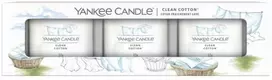 Yankee Candle Aromatinių žvakių rinkinys (Clean Cotton), 3 x 37 g