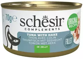 SCHESIR Complements Tuna with hake in jelly – šlapias kačių maistas – 70g