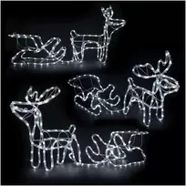 LED šviečianti elnių ir rogių dekoracija – 120 cm