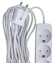 Thorkild Larsen E-line 3 lizdų kištukas 2x0,75 - H05VVH2-F, baltas usb, 230V/10A, plastikinis kabelis, 5m