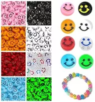 RAINBOW Akrilinių karoliukų Emoji Smiley rinkinys apyrankių gamybai 160 vnt.