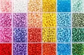 Stiklinių apvalių karoliukų (biserio) 6/0 RainBow® 24 spalvų po 10 g rinkinys, pastelinis