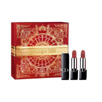 DIOR Intense Blue Gold Soft Mist Lipstick, Double Pack, Brilliant Gold Lucky Limited Gift Box, Soft Mist, Matte, Silky, Easy to Color, Lasting Color mėlyna