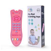 Musical Baby Phone Remote Control Key Set Interactive Educational Toy with Lights Sounds and Electric Numbers for Soothing Baby rožinė