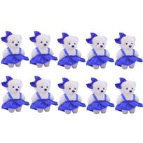 10pcs/set Foam Bear Bear Plush Foam Toys Plush Doll Cartoon Mini Bear Flower Bouquet DIY 11cm Cartoon Bouquet Doll Girlfriends mėlyna