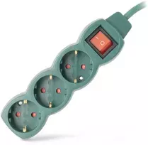Entac ilgiklis 3 lizdų 1.5m 3680W IP20 su jungikliu, žalias