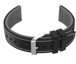 Pacific U14 rubber watch strap - juodas/pilka - 24mm