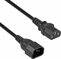 Fuj:tech C14 - C13 -laite- ja jatkokaapeli, musta, 5 m