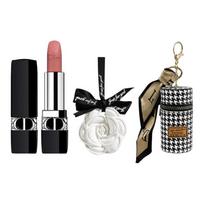 DIOR Lūpų dažai Velvet 100 1,5 g+Kamelijos kvapas+Krokodilo rašto lūpų dažų dėklas mėlyna