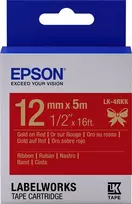 Epson etikečių kasetė, atlasinė juostelė LK-4RKK, auksinė/raudona, 12 mm (5 m)