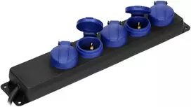 Orno Przedłużacz Dirbtuvių prailgintuvas, atsparus vandens purslams, IP44, 5 lizdai, 2P+Z, IP44, schuko, guminis kabelis, H05RR-F 3x1,5mm², ilgis 3m